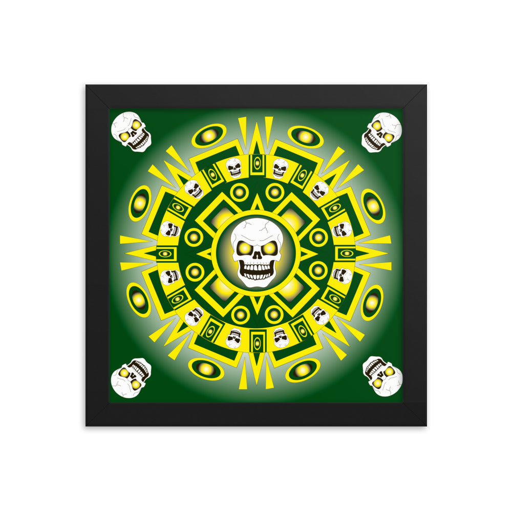 Skull Design Enhanced Matte Paper Framed Poster - SW-001