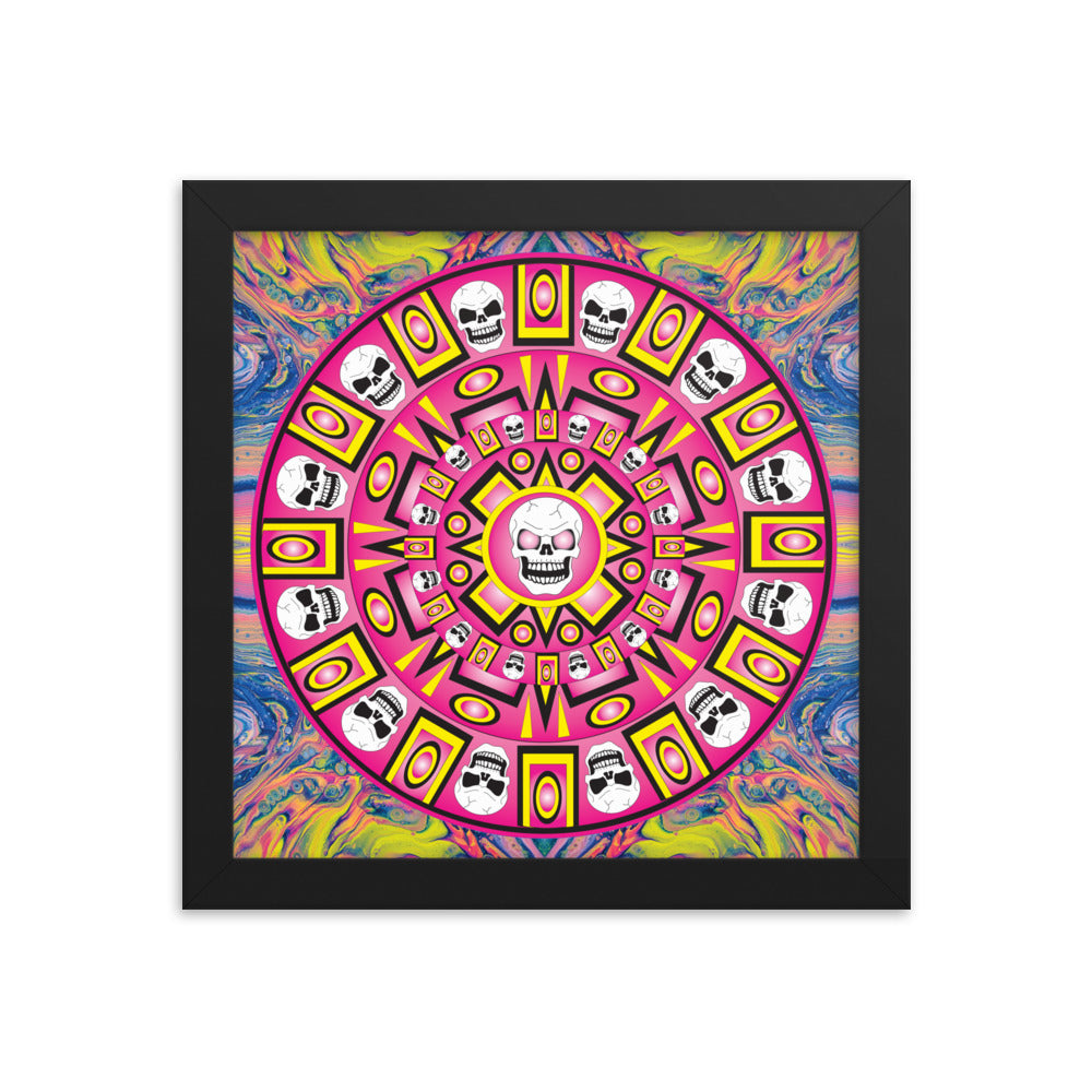 Skull Design Enhanced Matte Paper Framed Poster - SW-003