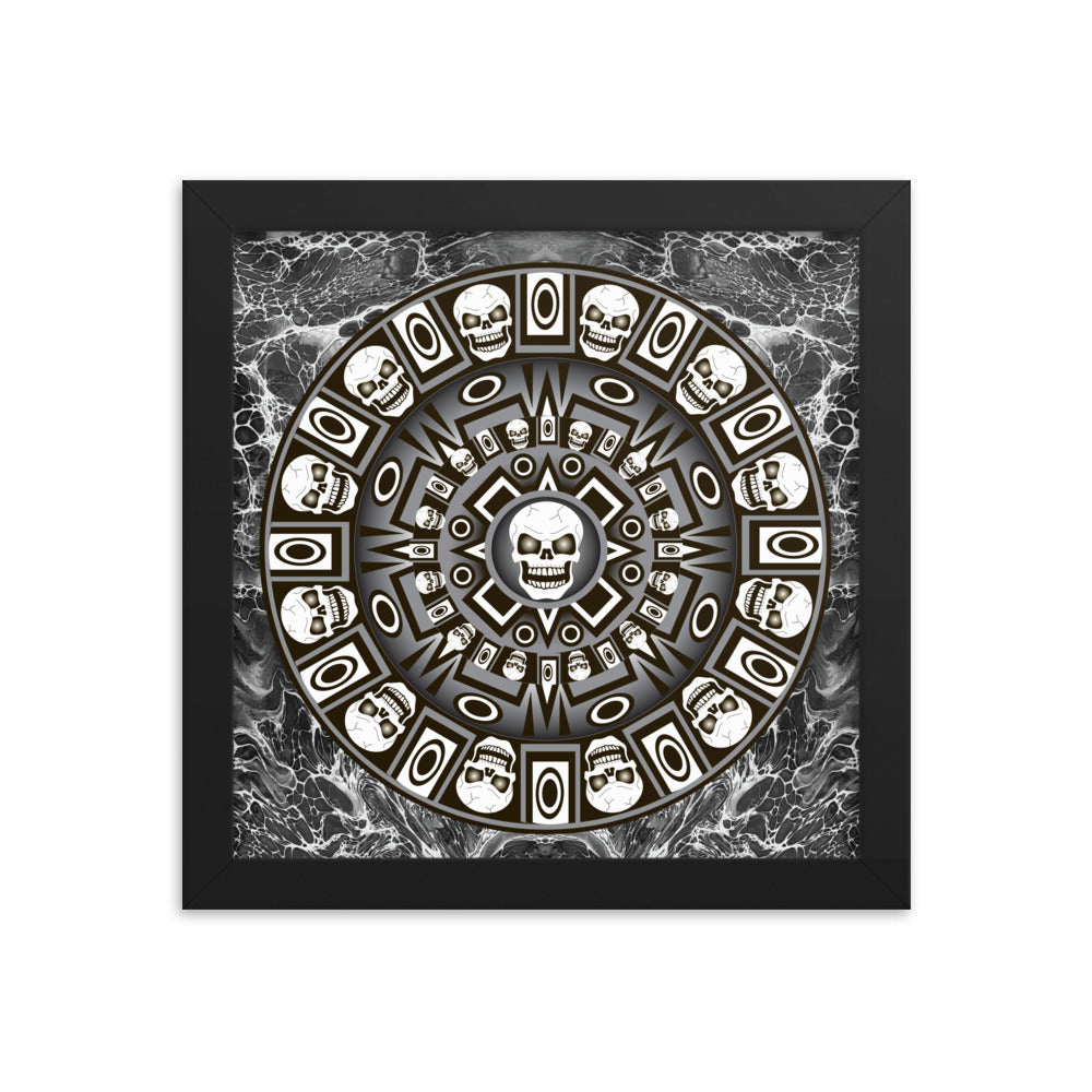 Skull Design Enhanced Matte Paper Framed Poster - SW-005