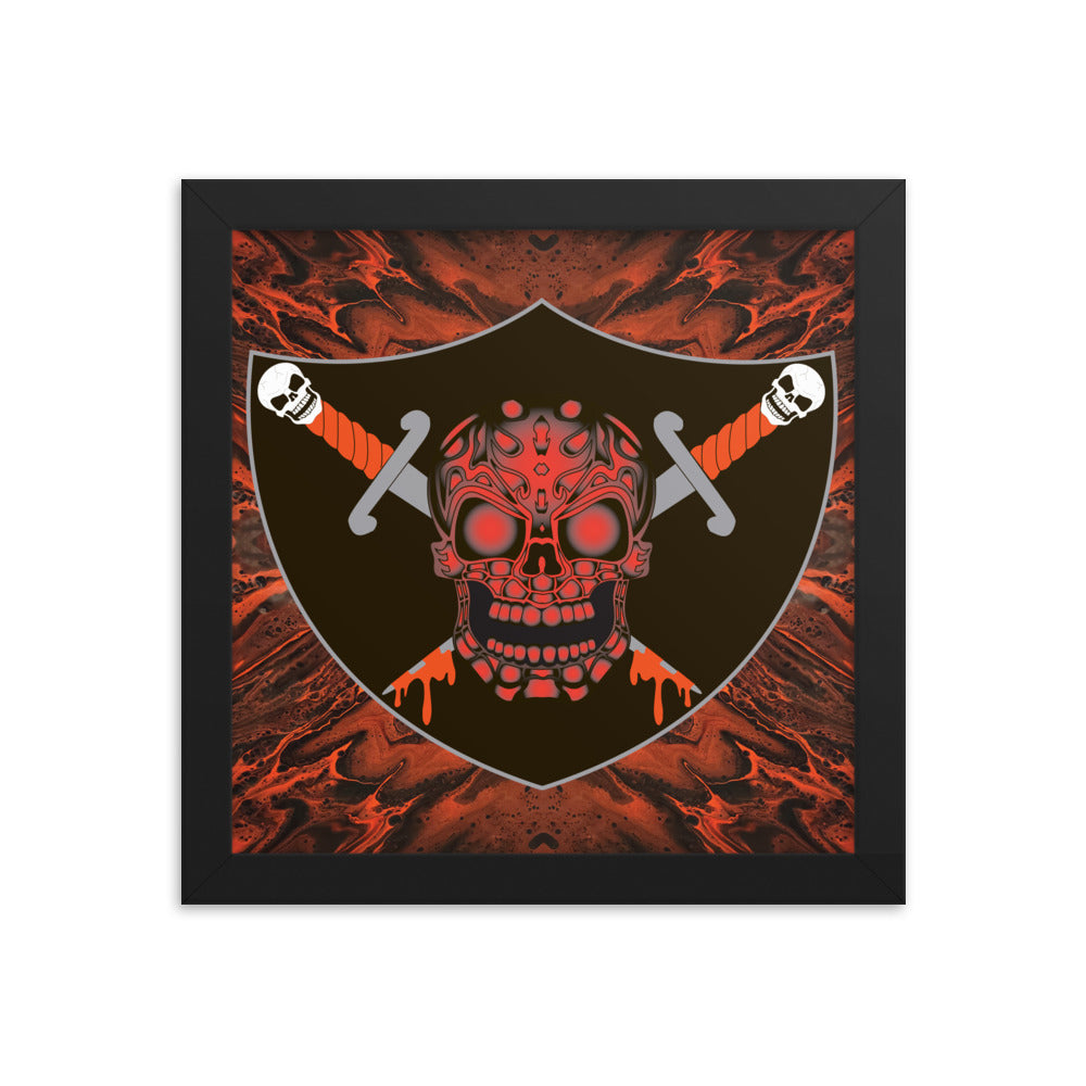 Skull Design Enhanced Matte Paper Framed Poster - SW-009