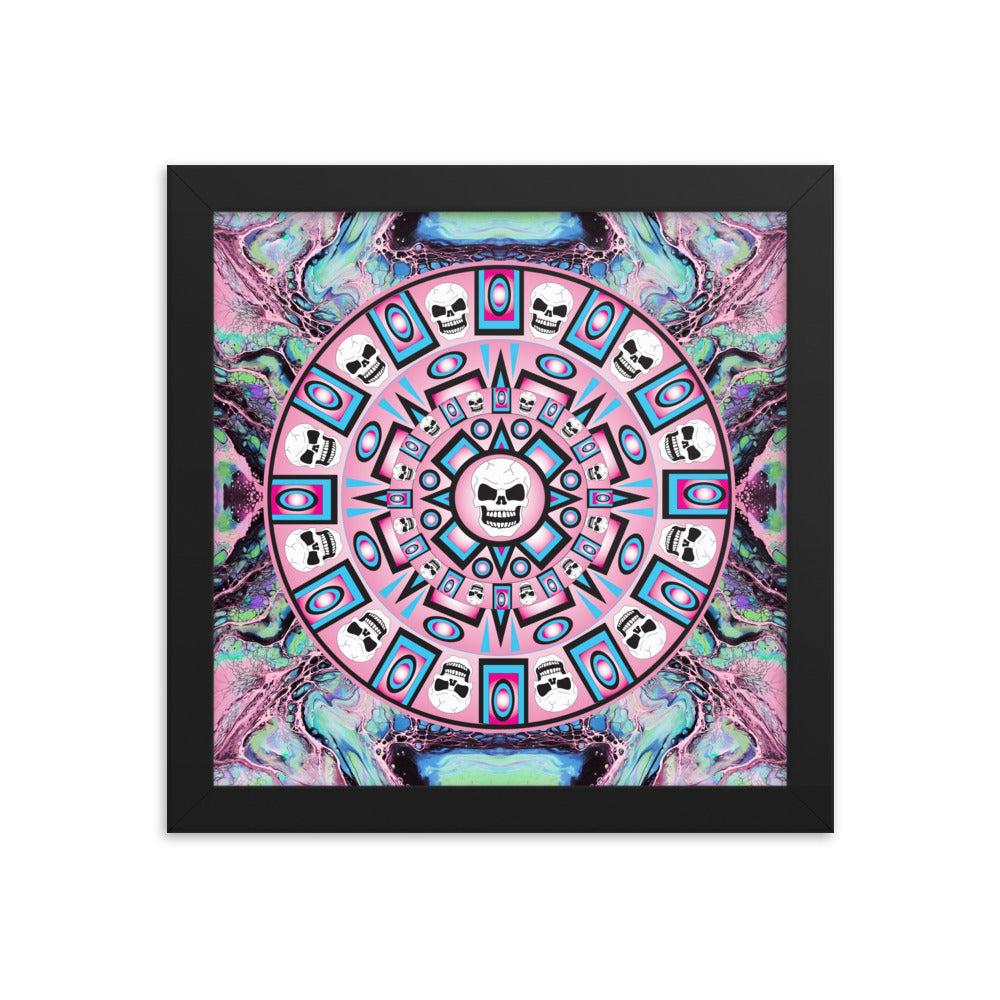 Skull Design Enhanced Matte Paper Framed Poster - SW-012