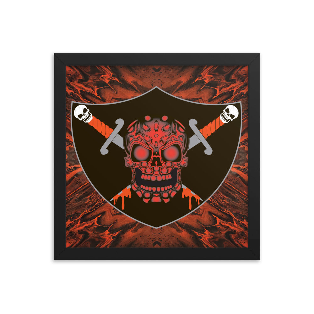 Skull Design Enhanced Matte Paper Framed Poster - SW-009