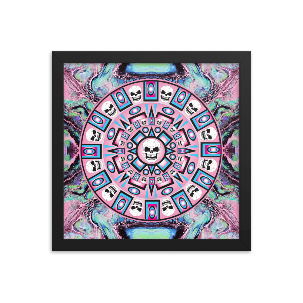 Skull Design Enhanced Matte Paper Framed Poster - SW-012