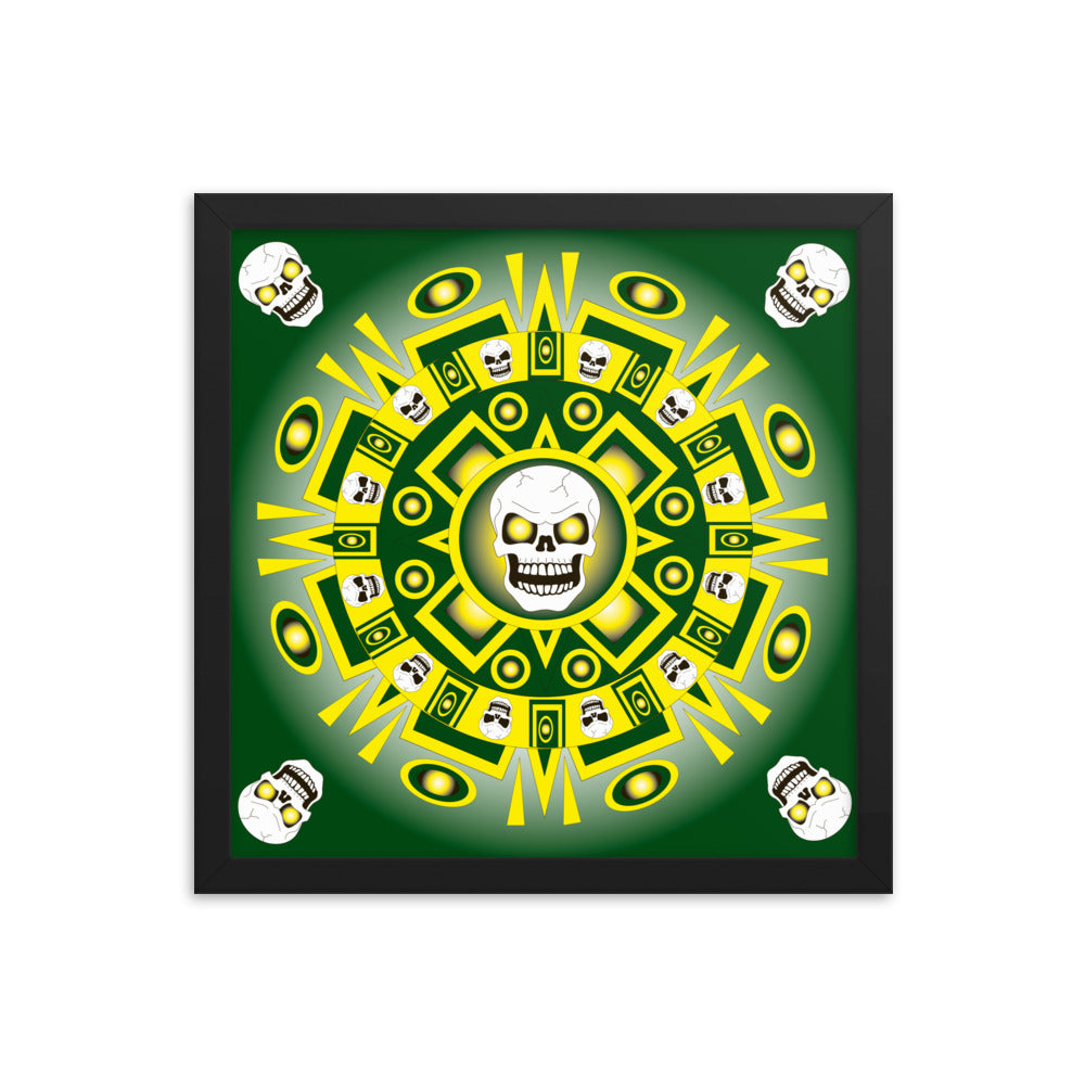 Skull Design Enhanced Matte Paper Framed Poster - SW-001