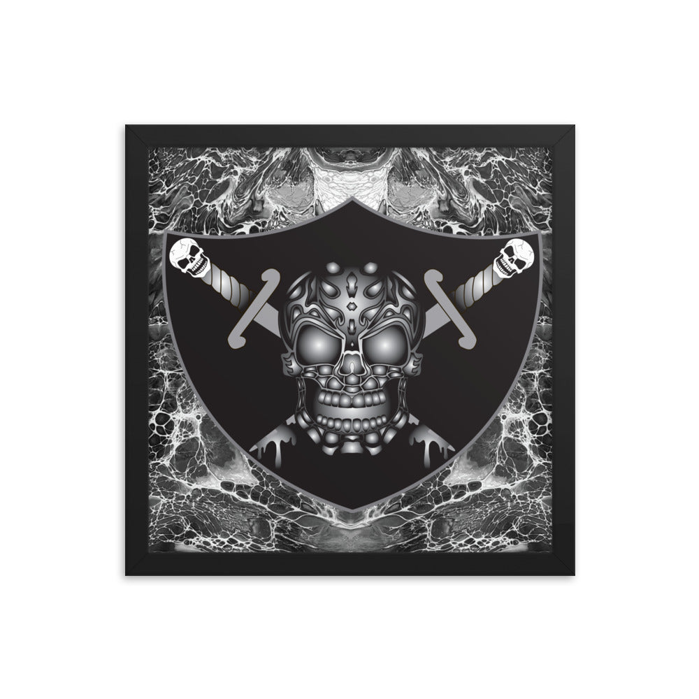 Skull Design Enhanced Matte Paper Framed Poster - SW-002