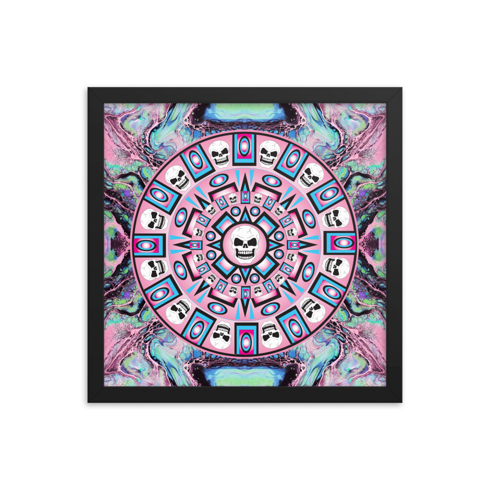 Skull Design Enhanced Matte Paper Framed Poster - SW-012