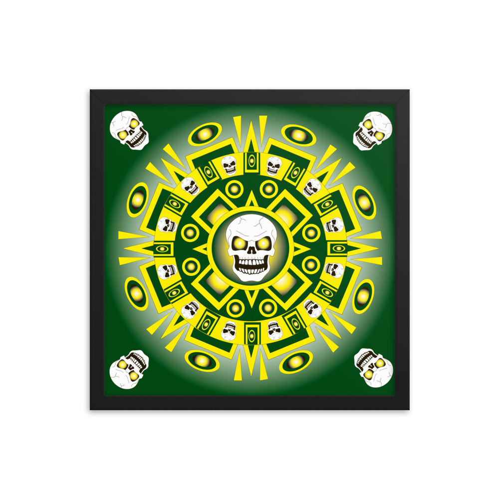 Skull Design Enhanced Matte Paper Framed Poster - SW-001