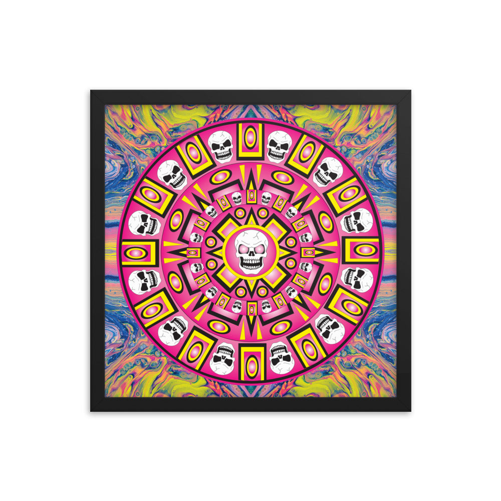 Skull Design Enhanced Matte Paper Framed Poster - SW-003