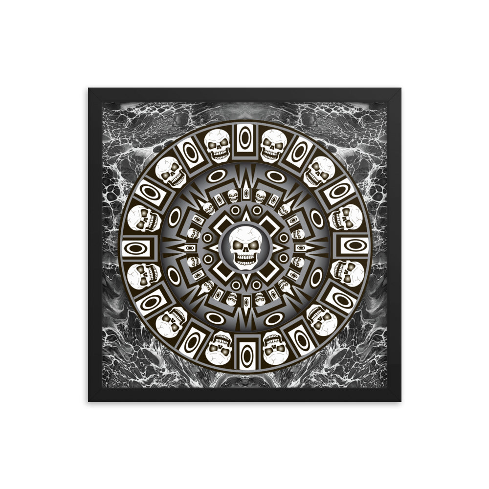 Skull Design Enhanced Matte Paper Framed Poster - SW-005