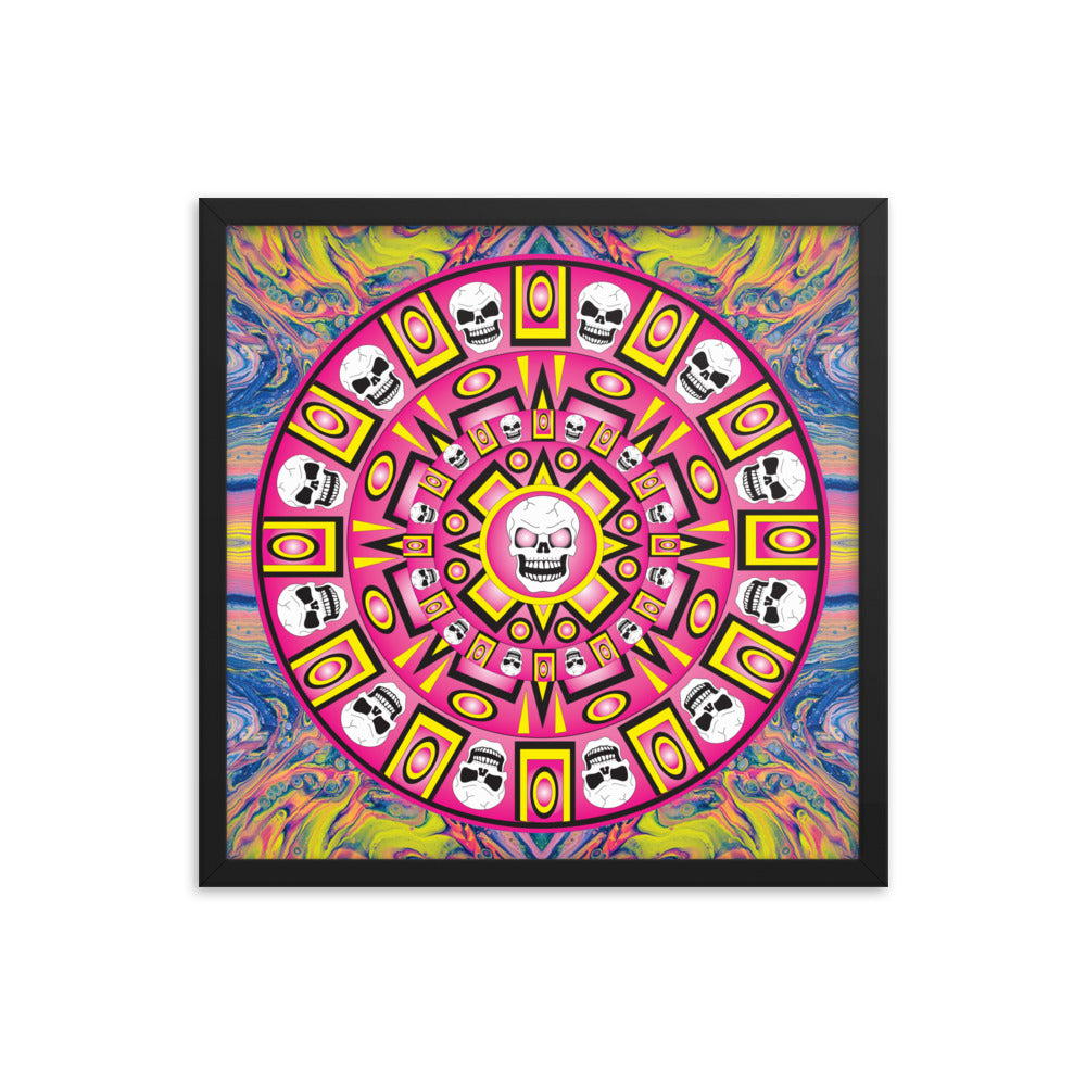 Skull Design Enhanced Matte Paper Framed Poster - SW-003