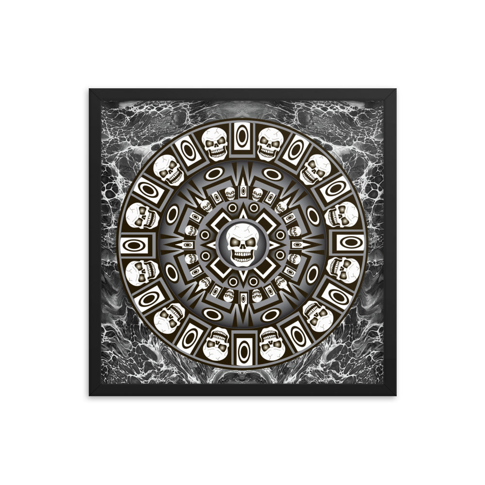 Skull Design Enhanced Matte Paper Framed Poster - SW-005