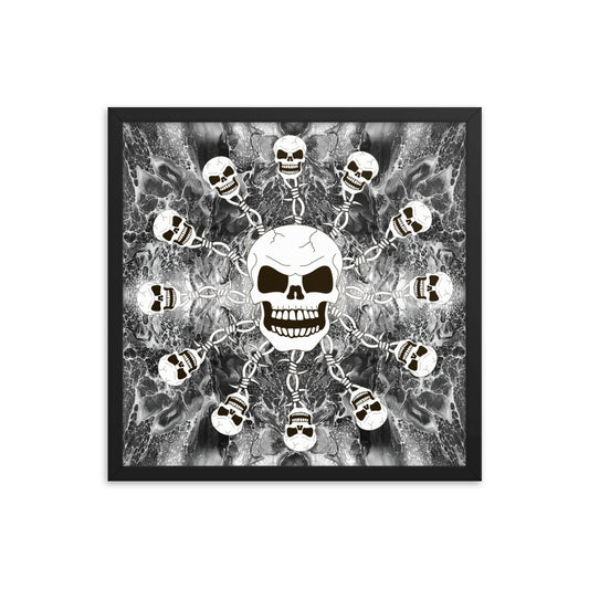 Skull Design Enhanced Matte Paper Framed Poster - SW-008