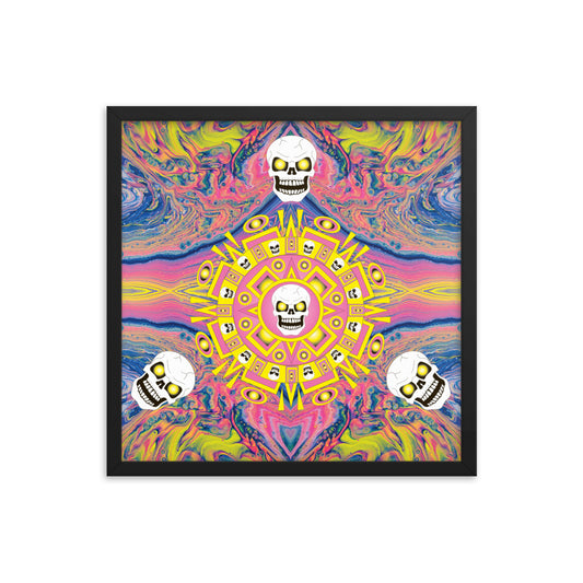Skull Design Enhanced Matte Paper Framed Poster - SW-015
