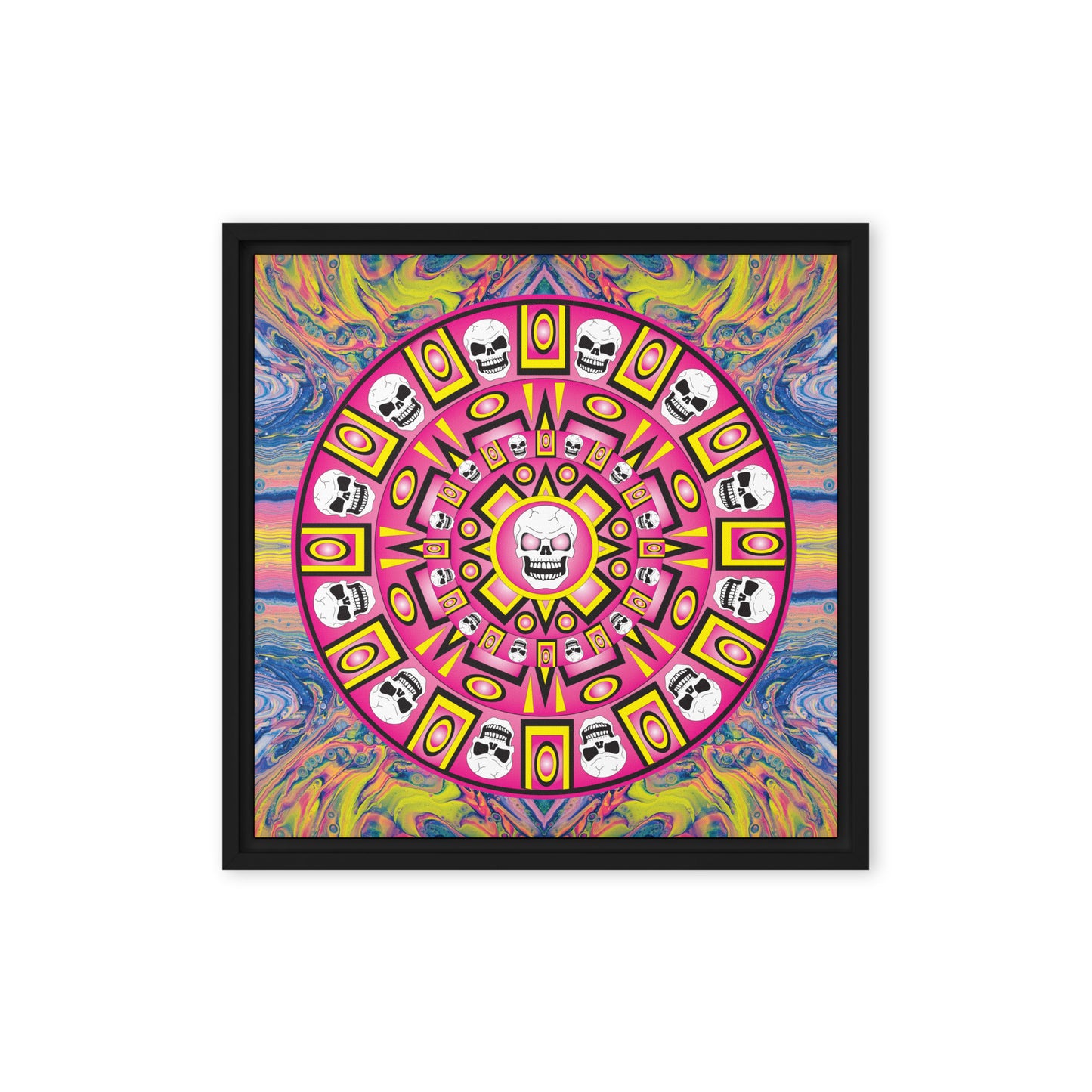 Skull Design 16" x 16" Framed Canvas - SW-003