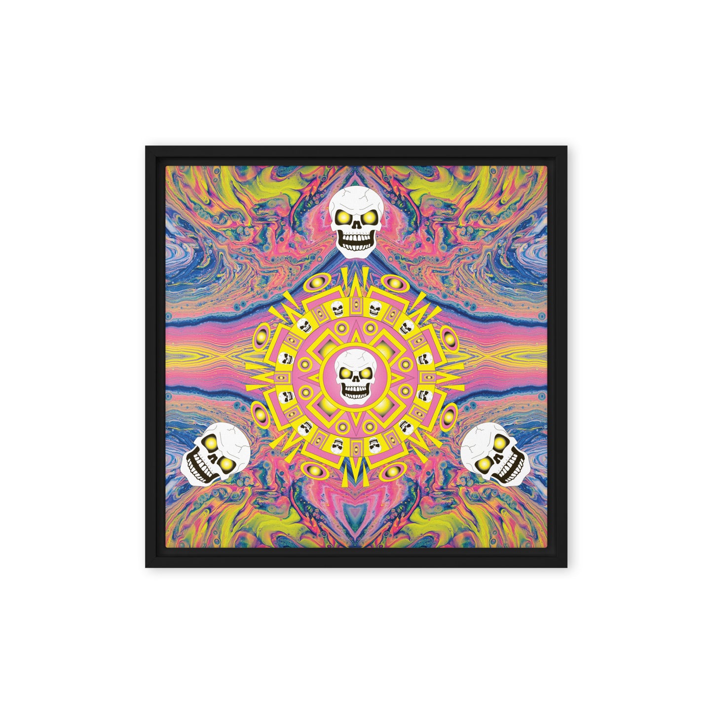 Skull Design 16" x 16" Framed Canvas - SW-015