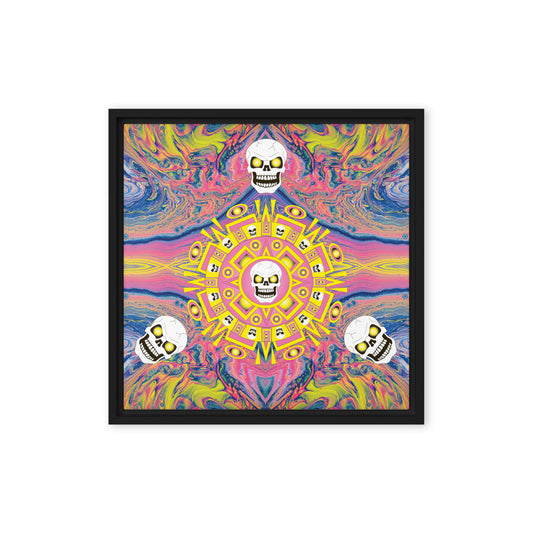 Skull Design 16" x 16" Framed Canvas - SW-015