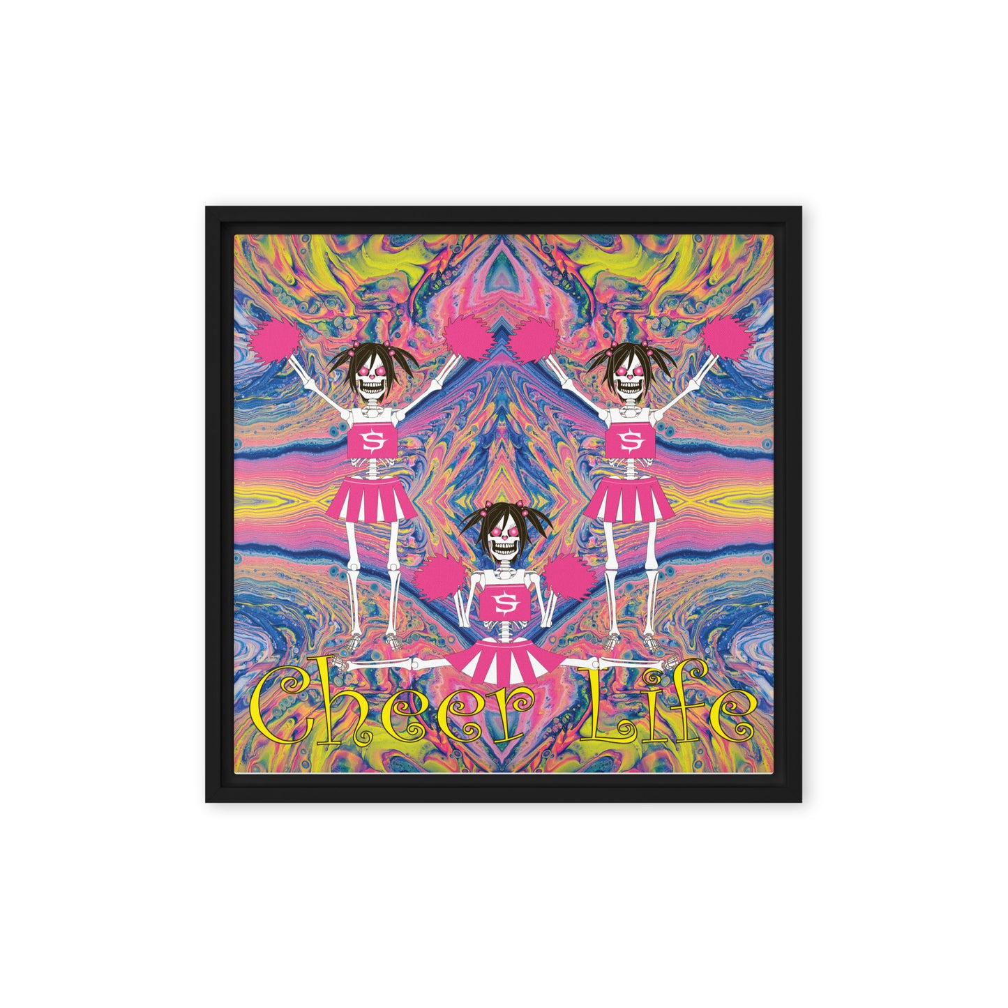 Skull Design 16" x 16" Framed Canvas - SW-014