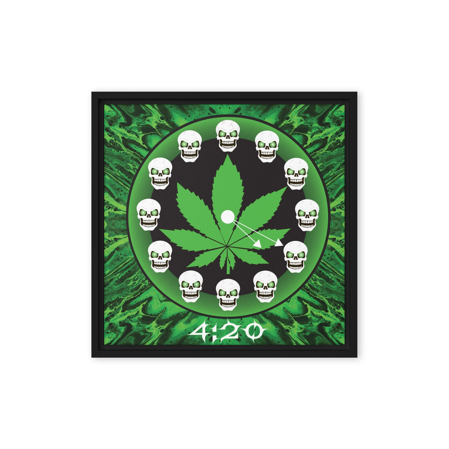 Skull Design 16" x 16" Framed Canvas - SW-013