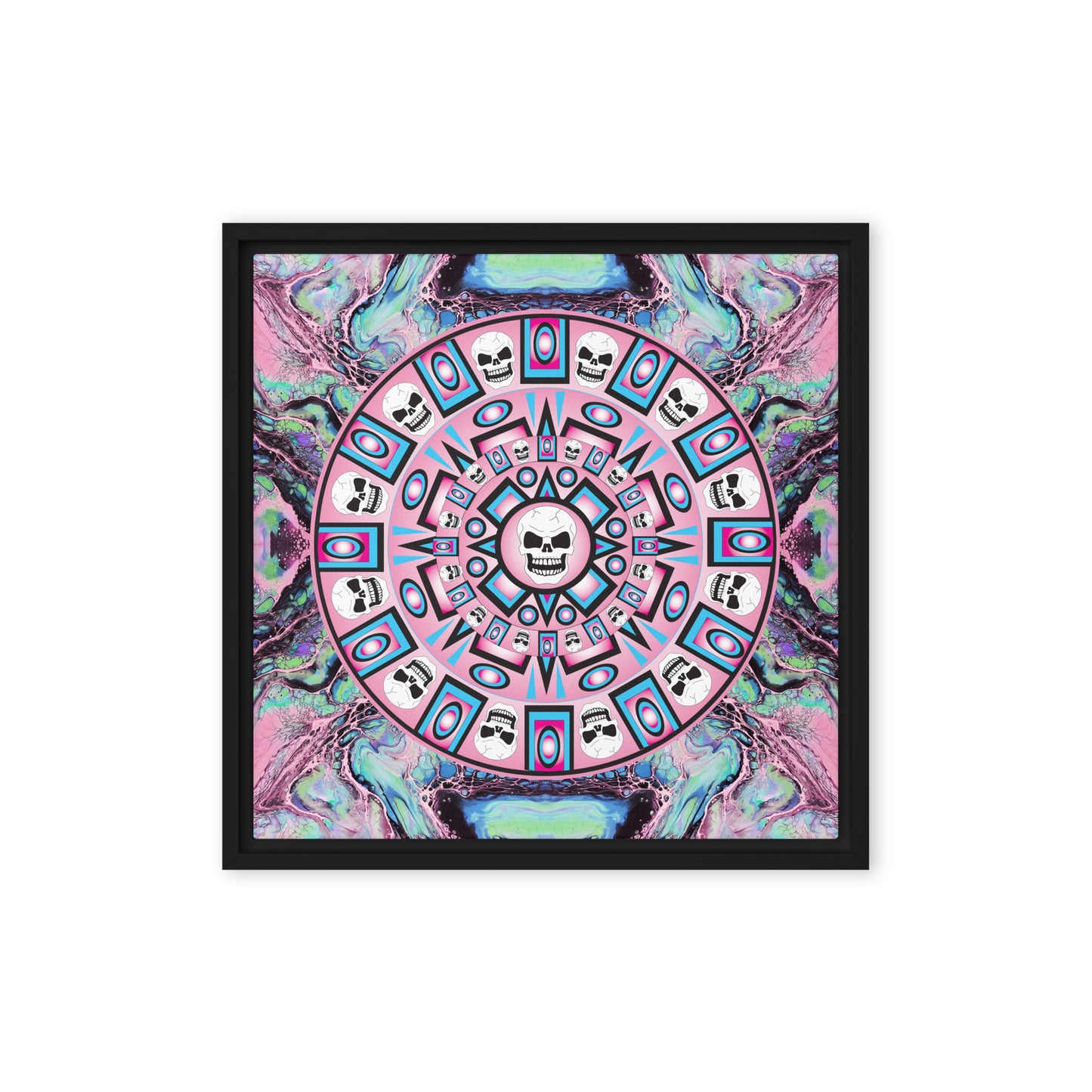 Skull Design 16" x 16" Framed Canvas - SW-012