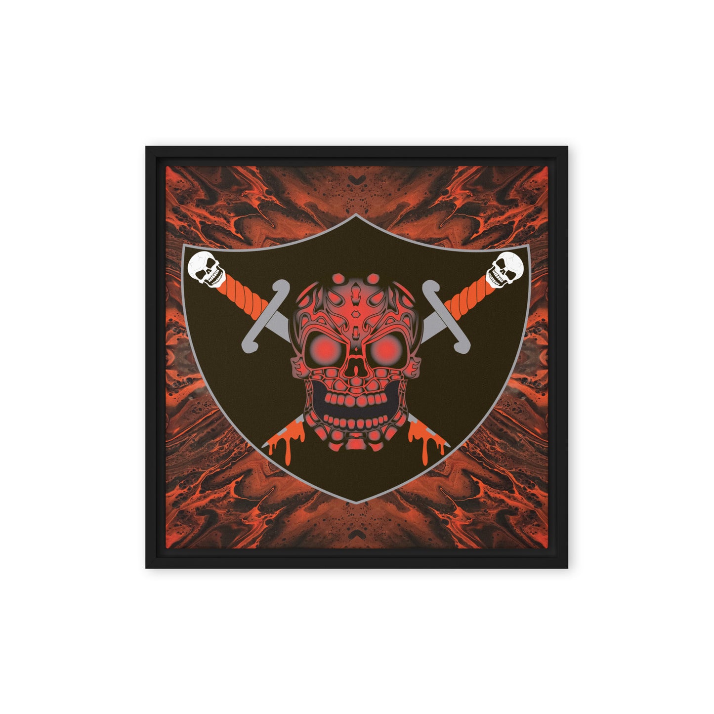 Skull Design 16" x 16" Framed Canvas - SW-009