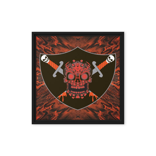 Skull Design 16" x 16" Framed Canvas - SW-009