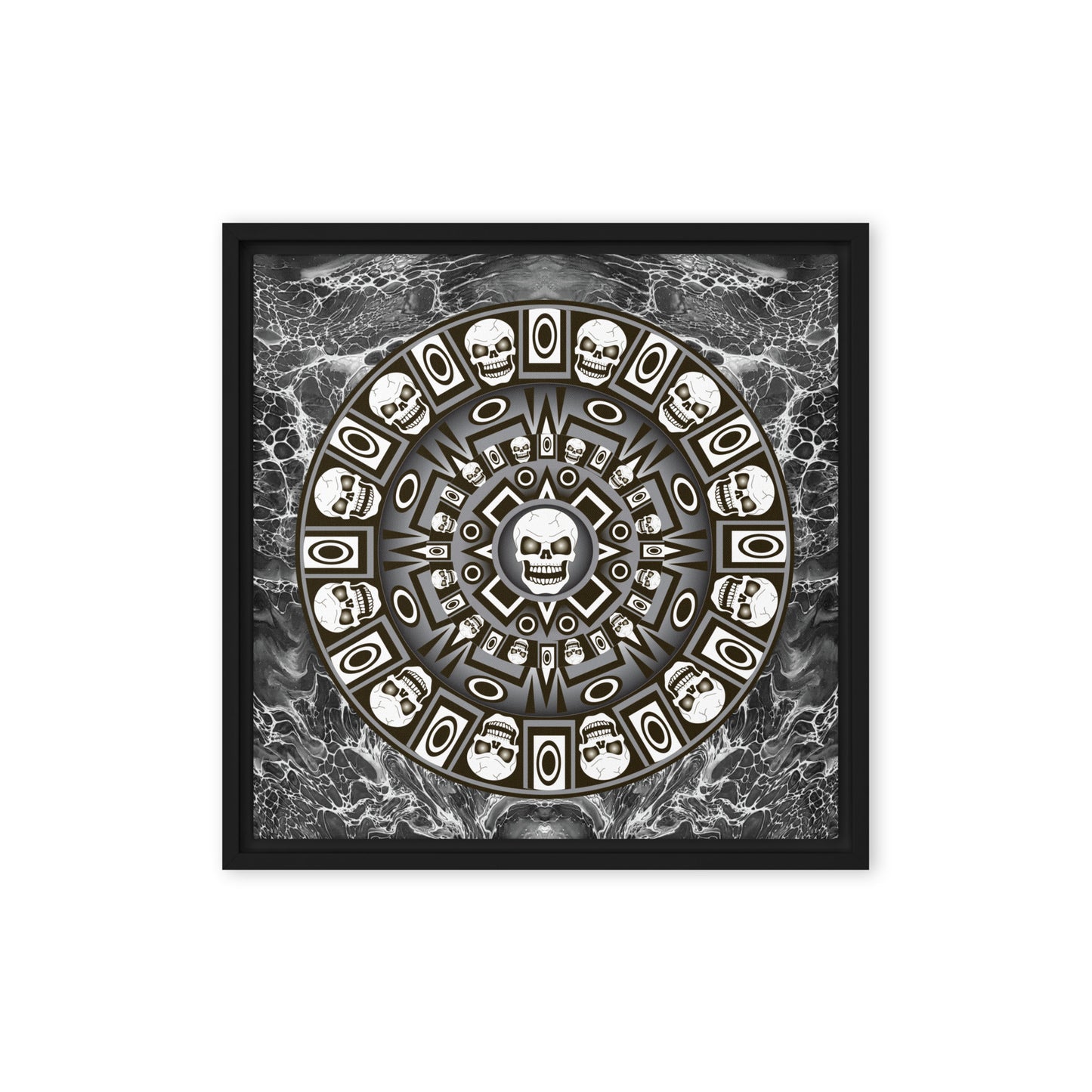 Skull Design 16" x 16" Framed Canvas - SW-005