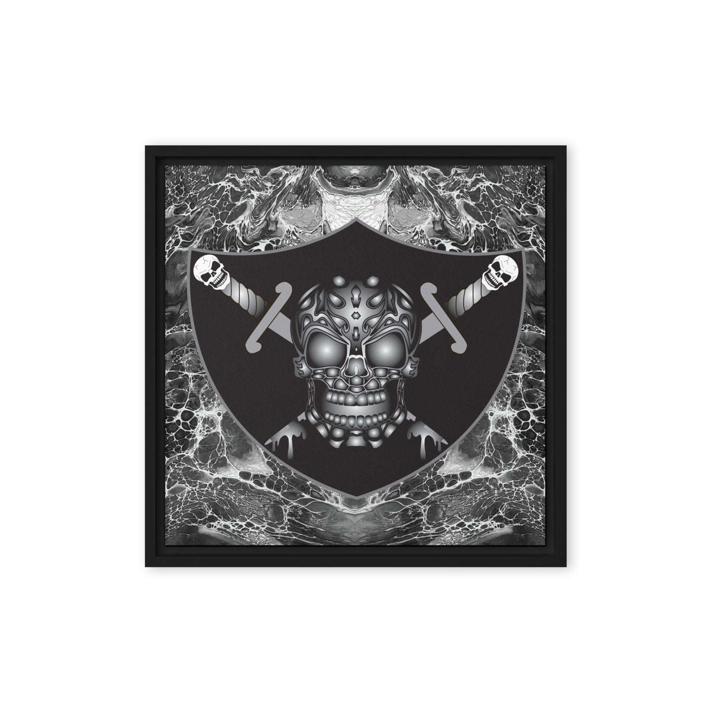 Skull Design 16" x 16" Framed Canvas - SW-002