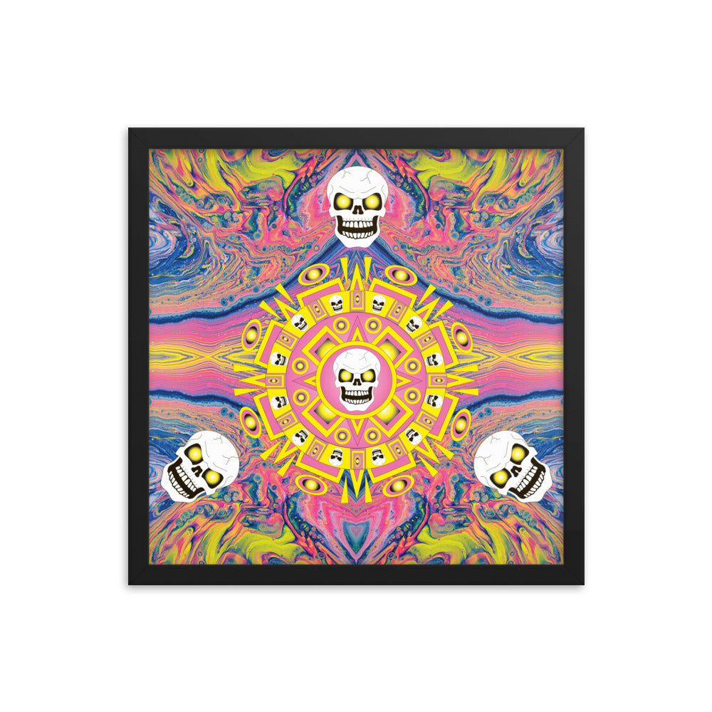 Skull Design Framed Premium Luster Photo Paper Poster - SW-015