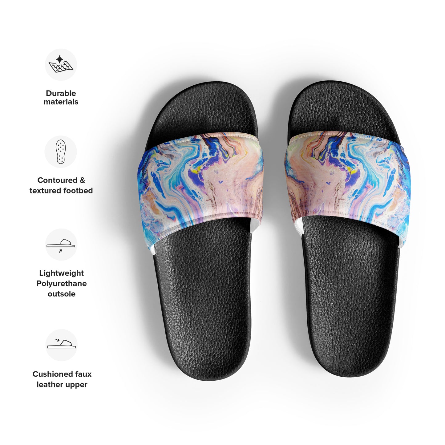 Women's Slides - Fluid Art Design - FA-019A