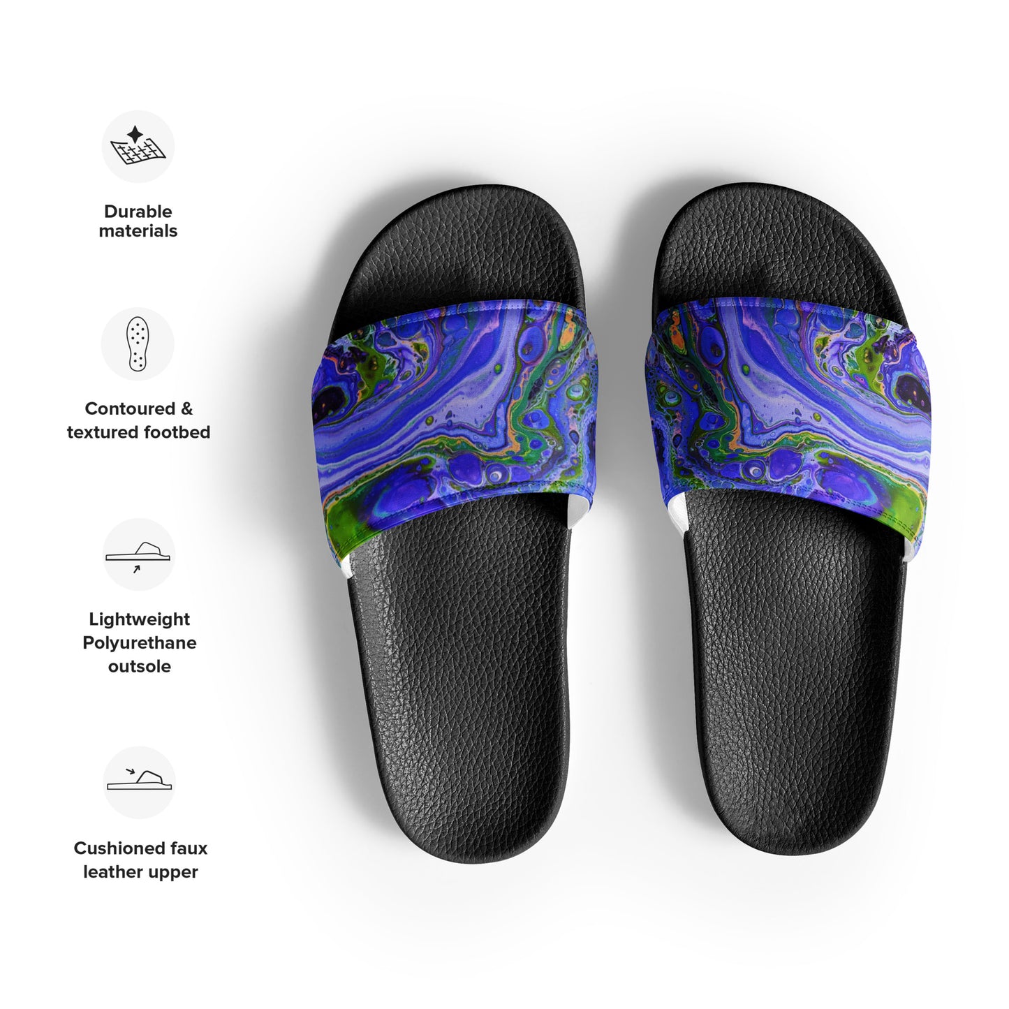 Women's Slides - Fluid Art Design - FA-011B-1