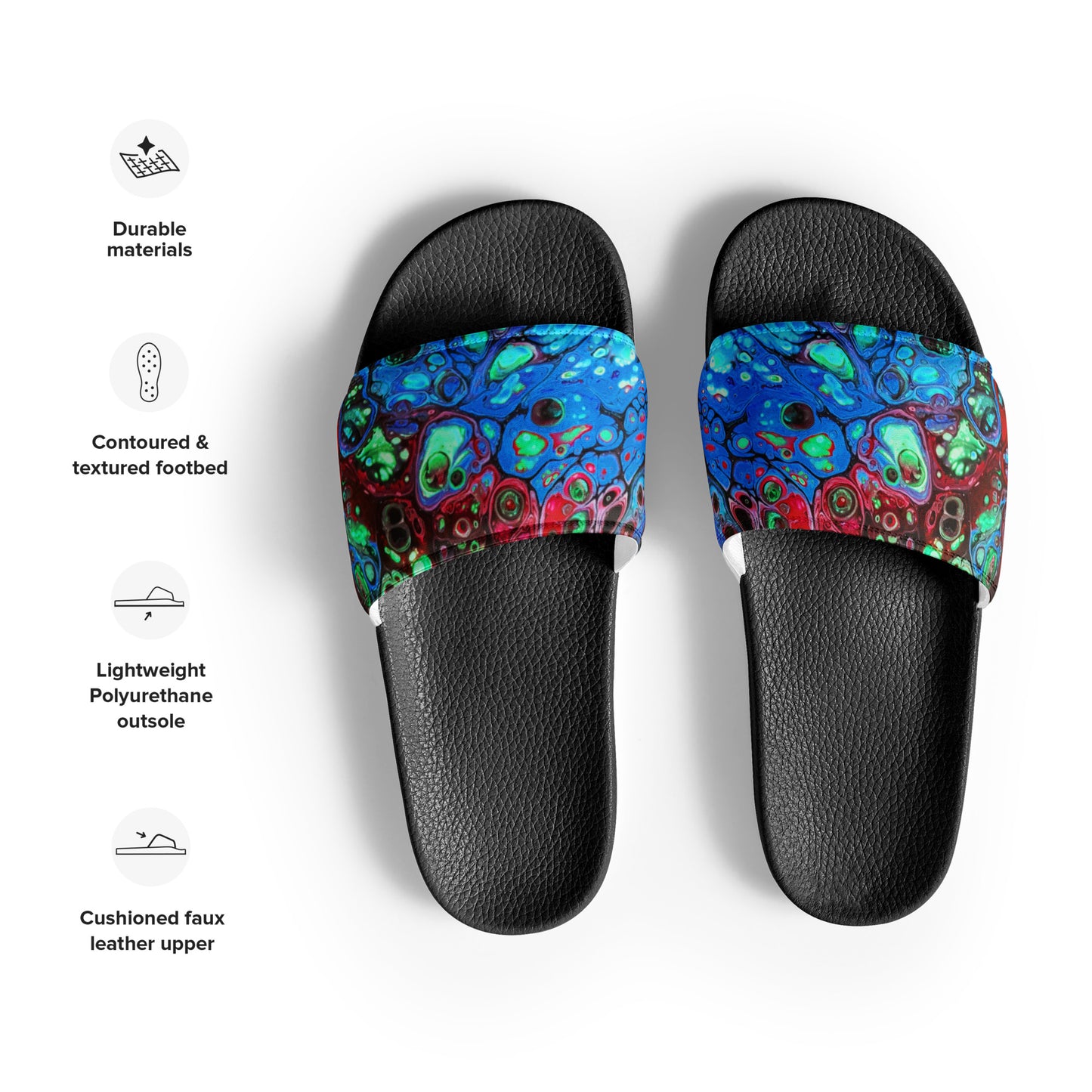 Women's Slides - Fluid Art Design - FA-007C-1