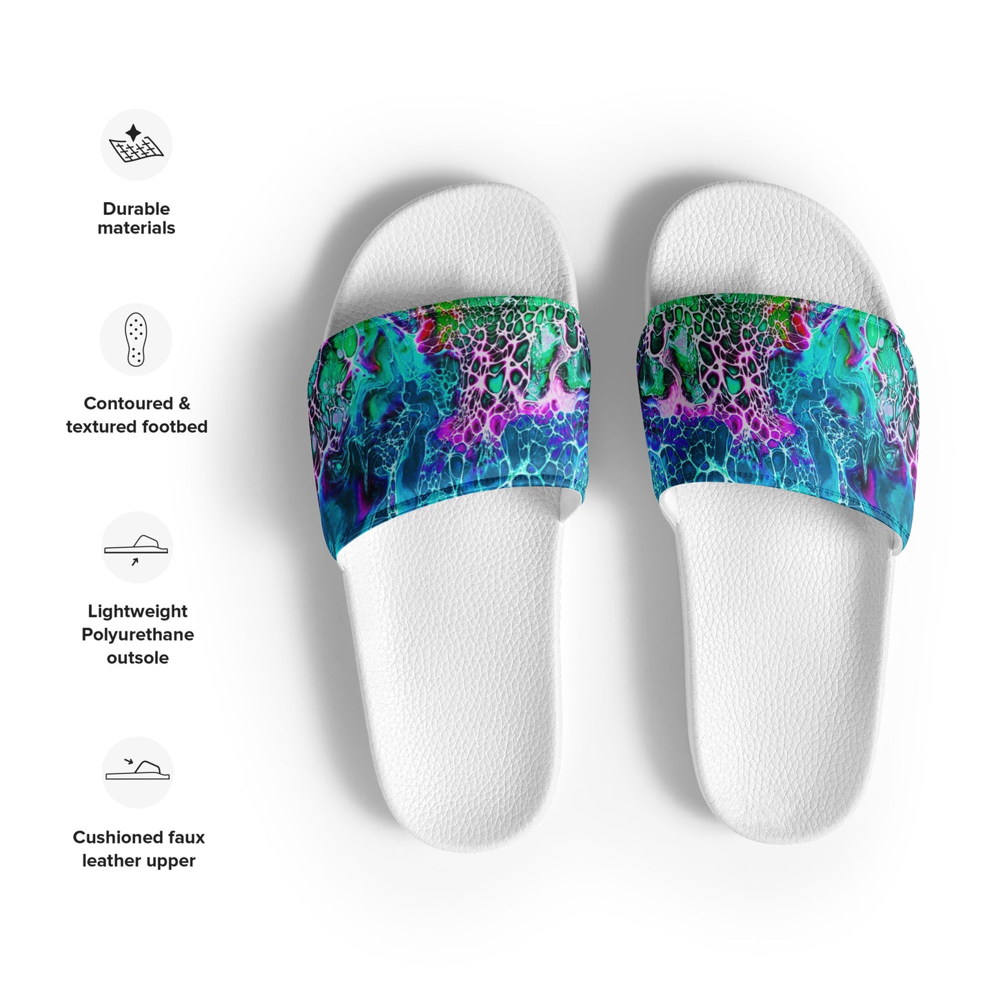Women's Slides - Fluid Art Design - FA-012B-1