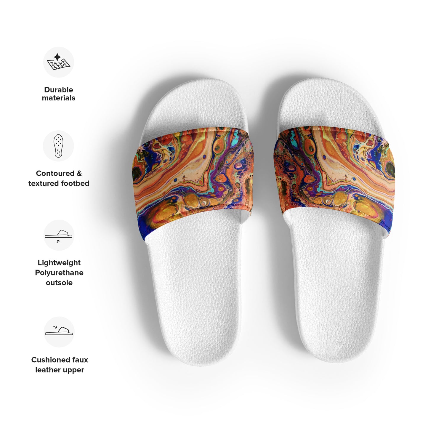 Women's Slides - Fluid Art Design - FA-011E-1