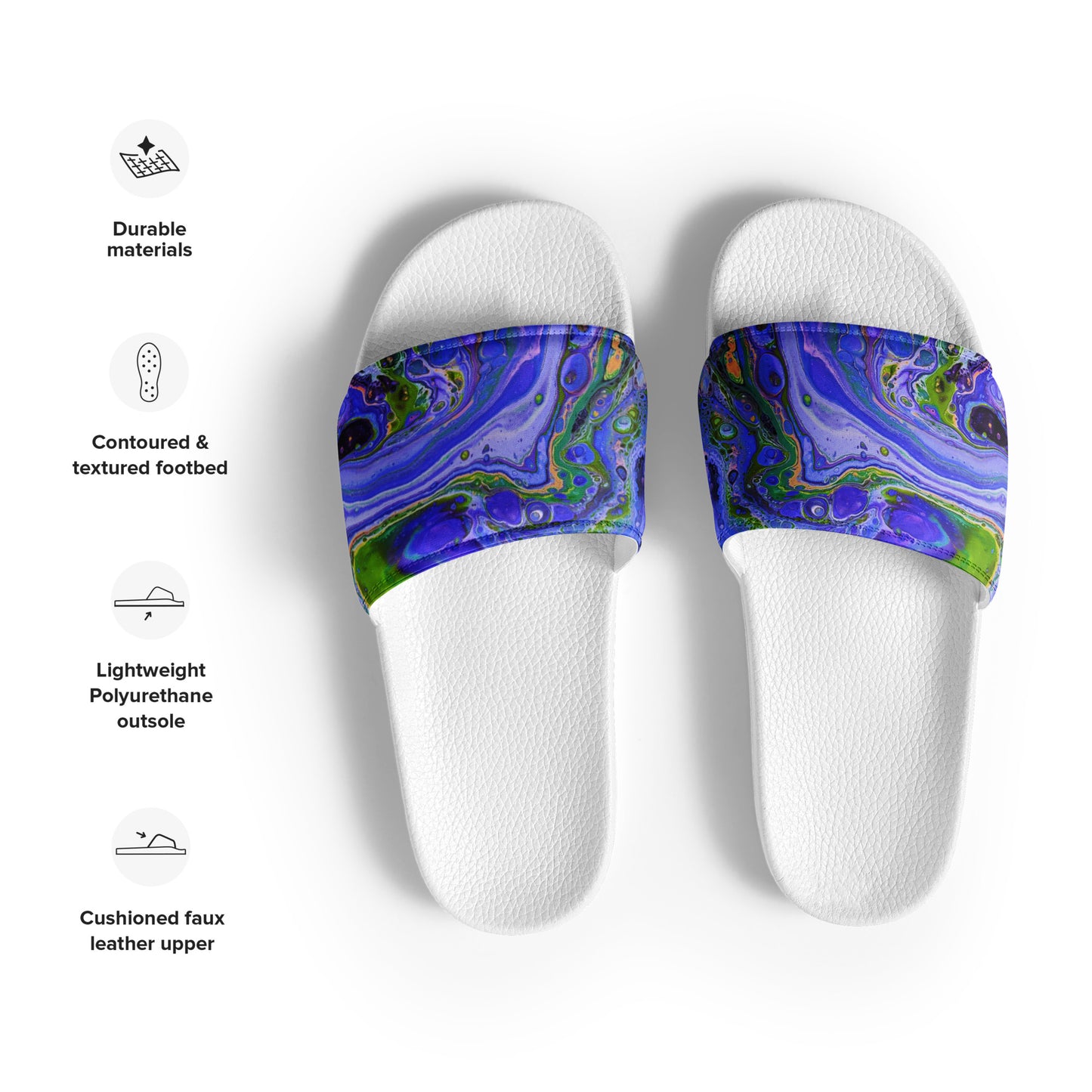 Women's Slides - Fluid Art Design - FA-011B-1