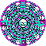 Creative Mayhem Designs - Skull design influenced by Aztec Calendar