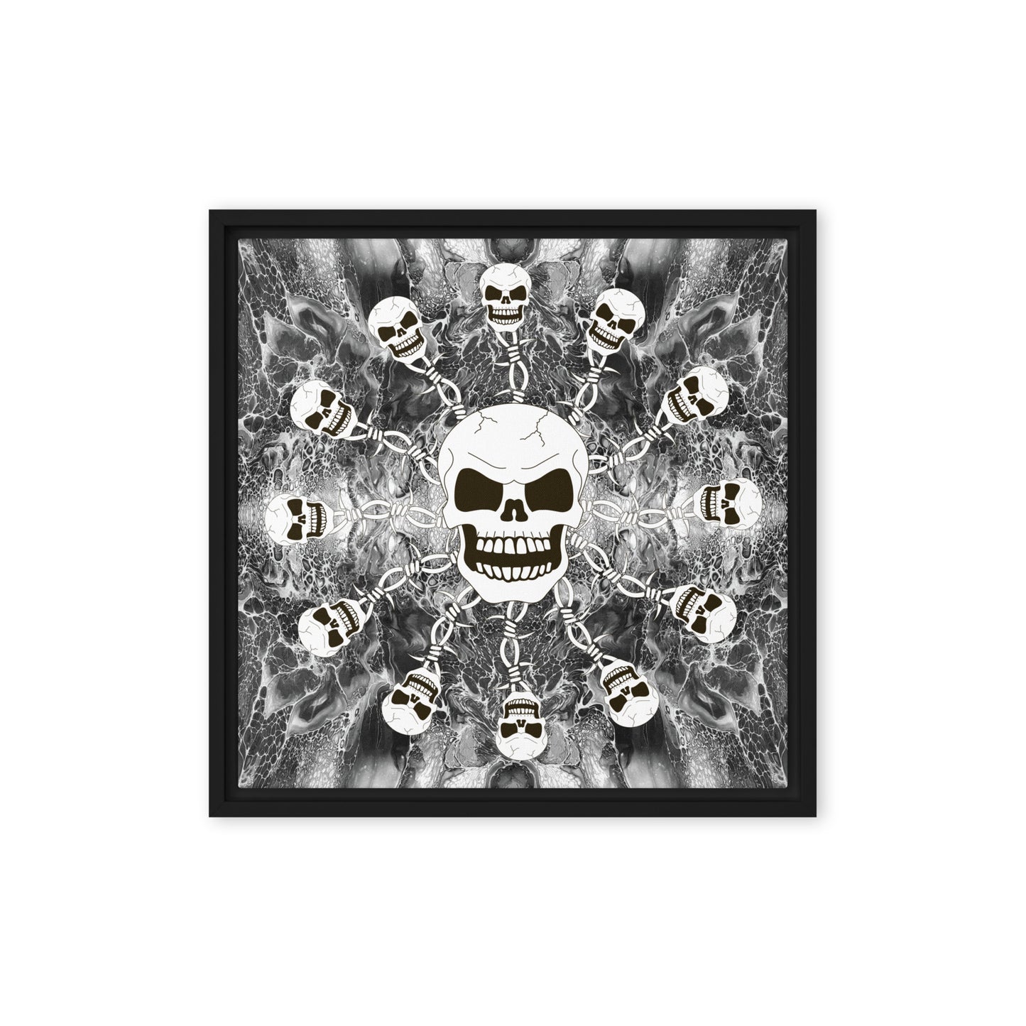 Skull Design 16" x 16" Framed Canvas - SW-008